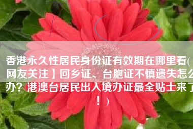 香港永久性居民身份证有效期在哪里看(【网友关注】回乡证、台胞证不慎遗失怎么办？港澳台居民出入境办证最全贴士来了！)