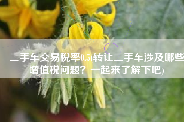二手车交易税率0.5(转让二手车涉及哪些增值税问题？一起来了解下吧)
