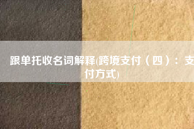 跟单托收名词解释(跨境支付（四）：支付方式)