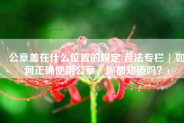 公章盖在什么位置的规定(普法专栏 | 如何正确使用公章，你都知道吗？)