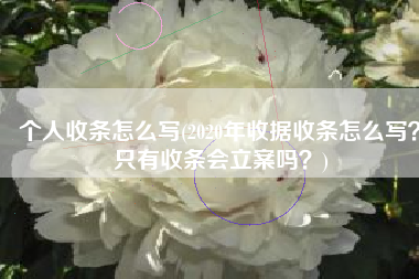 个人收条怎么写(2020年收据收条怎么写？只有收条会立案吗？)