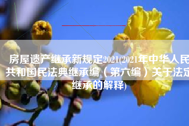 房屋遗产继承新规定2021(2021年中华人民共和国民法典继承编（第六编）关于法定继承的解释)