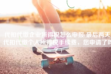 代扣代缴企业所得税怎么申报(最后两天！代扣代缴个人所得税手续费，您申请了吗？)