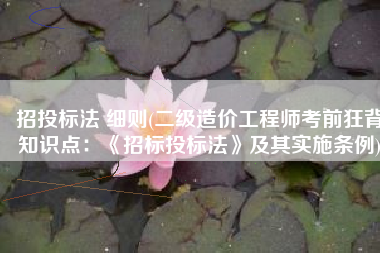 招投标法 细则(二级造价工程师考前狂背知识点：《招标投标法》及其实施条例)