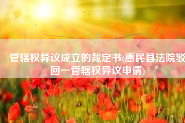 管辖权异议成立的裁定书(惠民县法院驳回一管辖权异议申请)