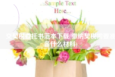 交契税委托书范本下载(缴纳契税需要准备什么材料)