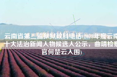 云南省第三监狱狱政科电话(2018年度云南十大法治新闻人物候选人公示，曲靖检察官何楚云入围)