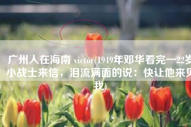 广州人在海南 victor(1949年邓华看完一22岁小战士来信，泪流满面的说：快让他来见我)