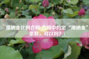 滞纳金比例合同(合同中约定“滞纳金”条款，可以吗？)