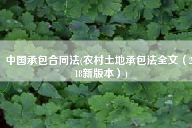 中国承包合同法(农村土地承包法全文（2018新版本）)