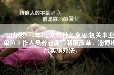 国办发2015年3号文件什么意思(机关事业单位工作人员养老保险制度改革，淄博出台实施办法)