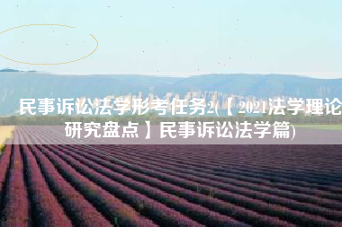 民事诉讼法学形考任务2(【2021法学理论研究盘点】民事诉讼法学篇)