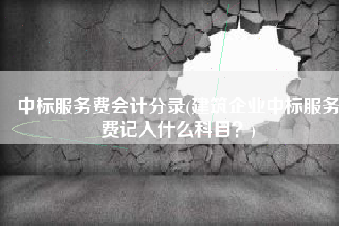 中标服务费会计分录(建筑企业中标服务费记入什么科目？)