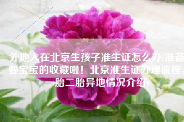 外地人在北京生孩子准生证怎么办(准备要宝宝的收藏啦！北京准生证办理流程，一胎二胎异地情况介绍)