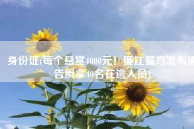 身份证(每个悬赏4000元！廉江警方发布通告缉拿40名在逃人员)