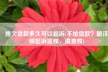 拖欠货款多久可以起诉(不给货款？超详细起诉流程，请查收)