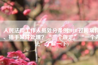 人民法院工作人员处分条例2018(过问案件、插手案件处理？“三个规定”“一个办法”了解一下)