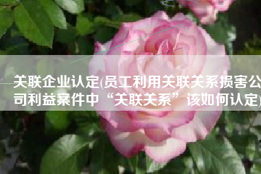 关联企业认定(员工利用关联关系损害公司利益案件中“关联关系”该如何认定)