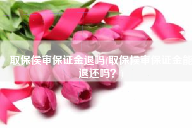 取保侯审保证金退吗(取保候审保证金能退还吗？)