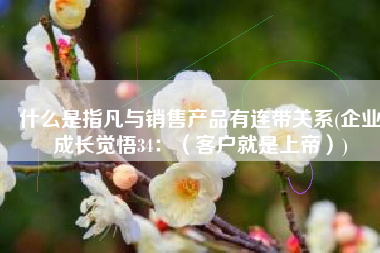 什么是指凡与销售产品有连带关系(企业成长觉悟34：（客户就是上帝）)