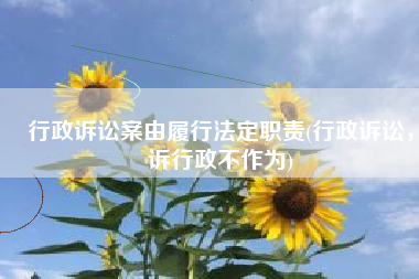 行政诉讼案由履行法定职责(行政诉讼，诉行政不作为)