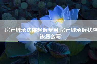 房产继承法院起诉费用(房产继承诉状应该怎么写)