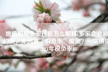 增值税税负率过低怎么解释(多家企业被约谈，原因是“税负率”偏低？一文讲清2021年税负率)
