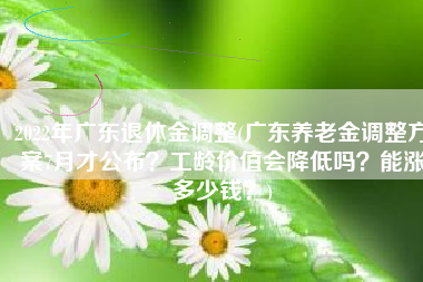 2022年广东退休金调整(广东养老金调整方案7月才公布？工龄价值会降低吗？能涨多少钱？)