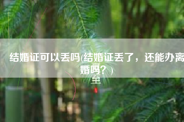 结婚证可以丢吗(结婚证丢了，还能办离婚吗？)