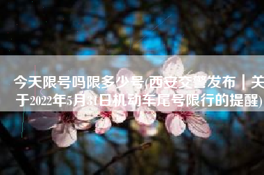 今天限号吗限多少号(西安交警发布｜关于2022年5月31日机动车尾号限行的提醒)