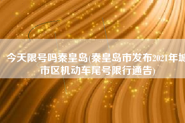 今天限号吗秦皇岛(秦皇岛市发布2021年城市区机动车尾号限行通告)