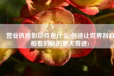 营业执照影印件是什么(创造让世界刮目相看的新的更大奇迹)