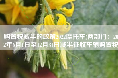 购置税减半的政策2022摩托车(两部门：2022年6月1日至12月31日减半征收车辆购置税)