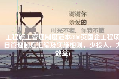 工程施工管理制度范本(800页国企工程项目管理制度汇编及实施细则，少投入，大效益)