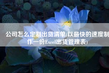 公司怎么定制出货清单(以最快的速度制作一份Excel出货管理表)