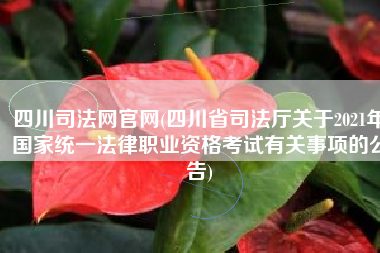 四川司法网官网(四川省司法厅关于2021年国家统一法律职业资格考试有关事项的公告)