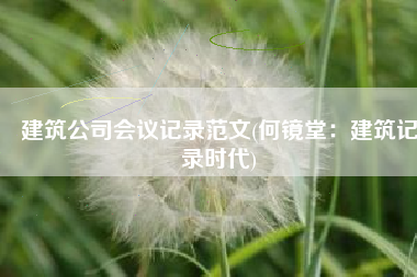 建筑公司会议记录范文(何镜堂：建筑记录时代)
