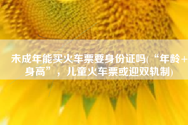 未成年能买火车票要身份证吗(“年龄+身高”，儿童火车票或迎双轨制)