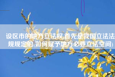 设区市的地方立法权,首先是我国立法法规规定的(如何赋予地方必要立法空间)