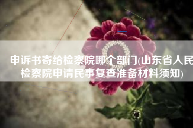 申诉书寄给检察院哪个部门(山东省人民检察院申请民事复查准备材料须知)