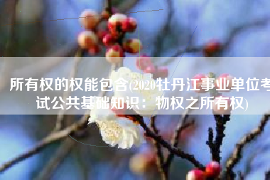 所有权的权能包含(2020牡丹江事业单位考试公共基础知识：物权之所有权)