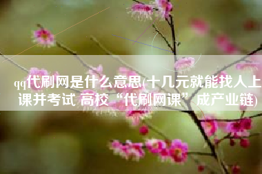 qq代刷网是什么意思(十几元就能找人上课并考试 高校“代刷网课”成产业链)