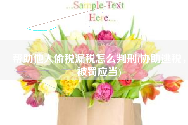 帮助他人偷税漏税怎么判刑(协助逃税，被罚应当)