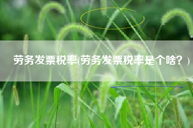 劳务发票税率(劳务发票税率是个啥？)