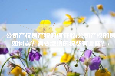 公司产权房产税如何征收(公司产权的房如何卖？需要缴纳的税费有哪些？)