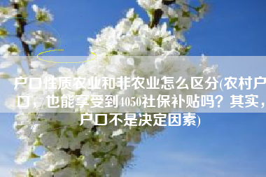 户口性质农业和非农业怎么区分(农村户口，也能享受到4050社保补贴吗？其实，户口不是决定因素)