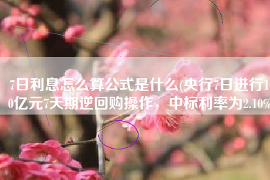 7日利息怎么算公式是什么(央行7日进行100亿元7天期逆回购操作，中标利率为2.10%)