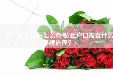 户口迁移证后怎么办理(迁户口需要什么手续流程？)