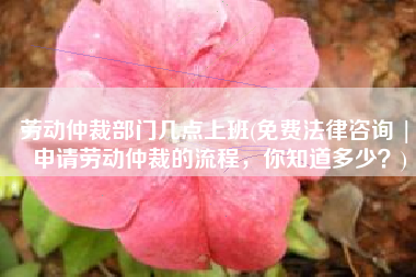 劳动仲裁部门几点上班(免费法律咨询 | 申请劳动仲裁的流程，你知道多少？)