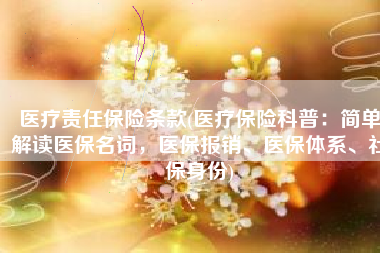 医疗责任保险条款(医疗保险科普：简单解读医保名词，医保报销、医保体系、社保身份)